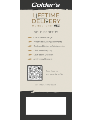 Colder's Lifetime Delivery Gold Rewards Chart
