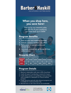 Barber & Haskill Rewards Rewards Chart