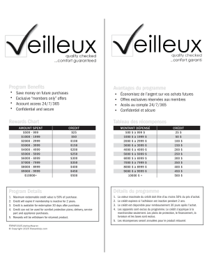 Veilleux Furniture Rewards Chart